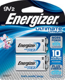 (2PK x2 =4) Energizer Ultimate 9V Lithium Batteries 9 V Battery L522BP2 EXP 2026