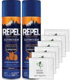 Repel Permethrin Clothing & Gear Repellent, Mosquito and Tick Defense Treatment 6.5oz (Multi Packs) + Bonus Towelettes