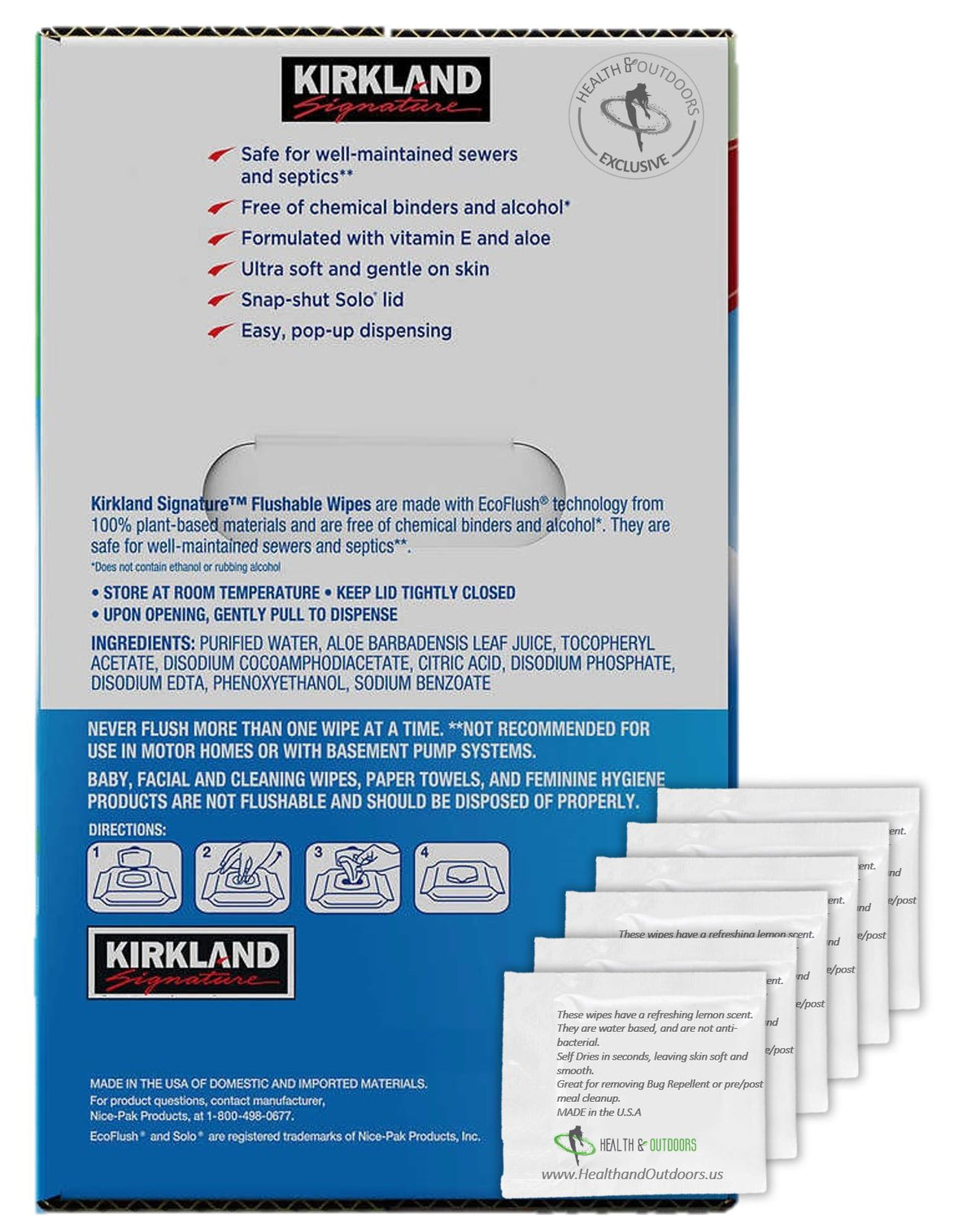 Kirkland Signature Flushable Wipes W/ Moist Towelettes