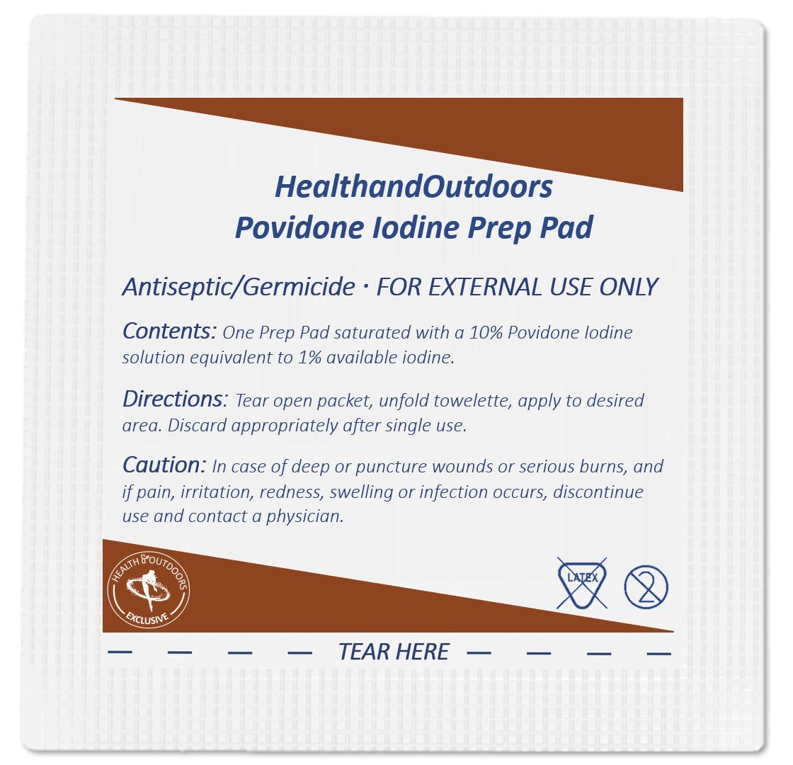 Povidone-Iodine Prep Pads (120 Count) Individually Wrapped Germicidal Wipes