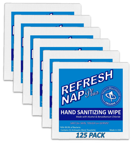 Refresh Nap Moist Towelettes Alcohol and BZK based Wipes
