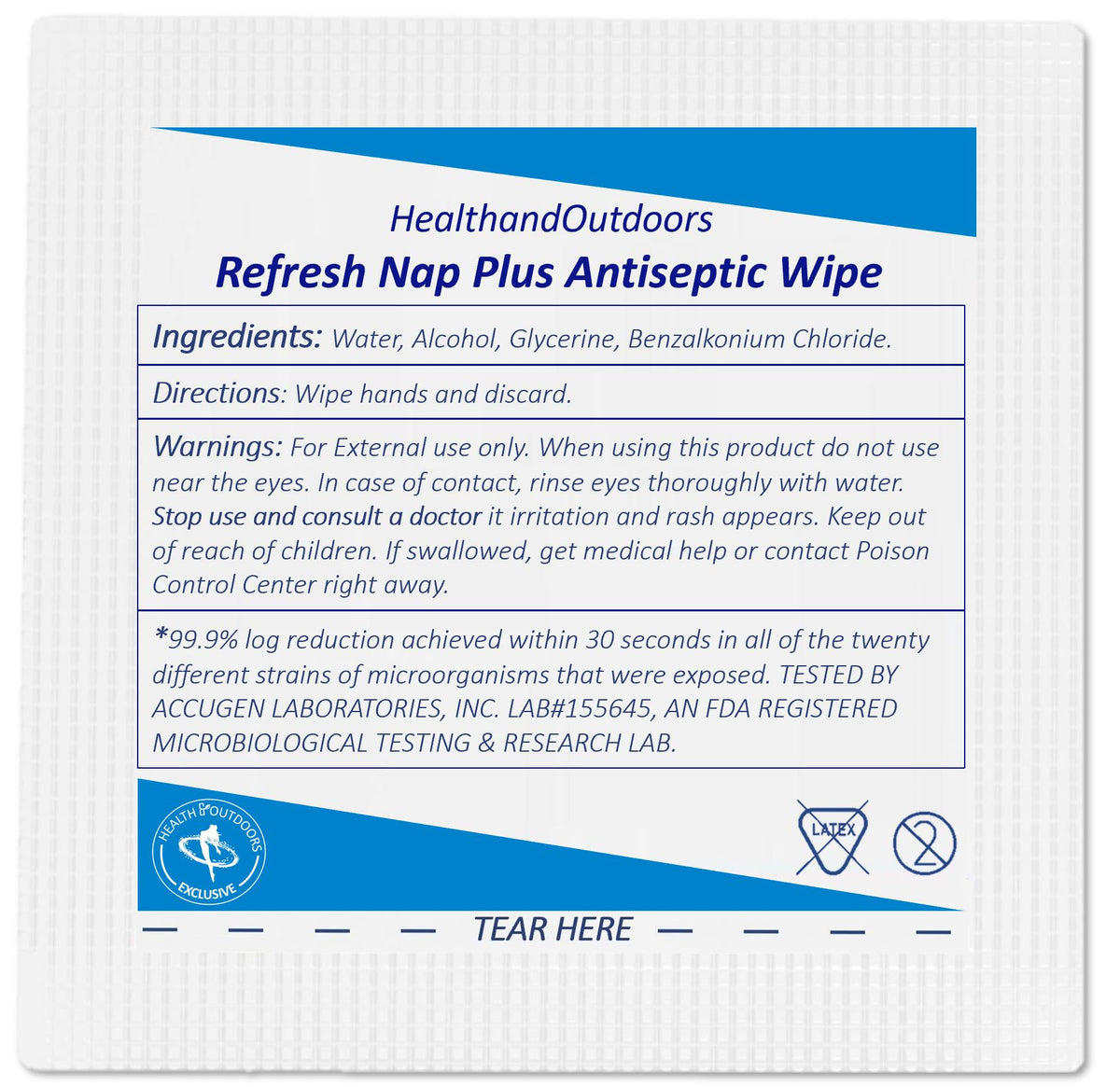 Refresh Nap Moist Towelettes Alcohol and BZK based Wipes