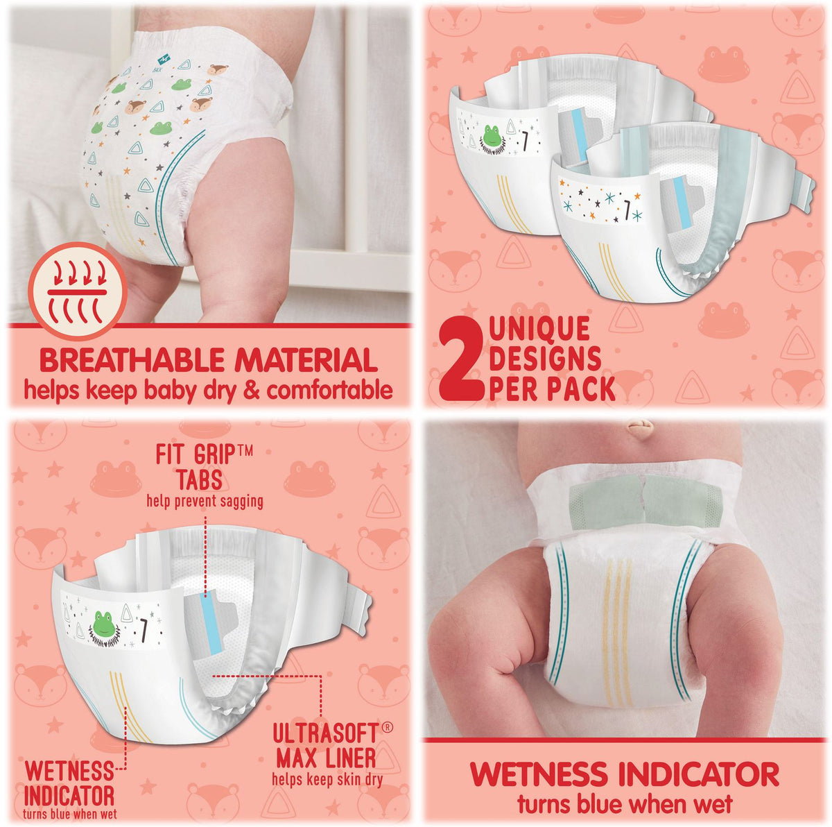 Member's Mark Premium Baby Diapers with HealthandOutdoors Moist Towelettes (Size 7 - 132 Count)