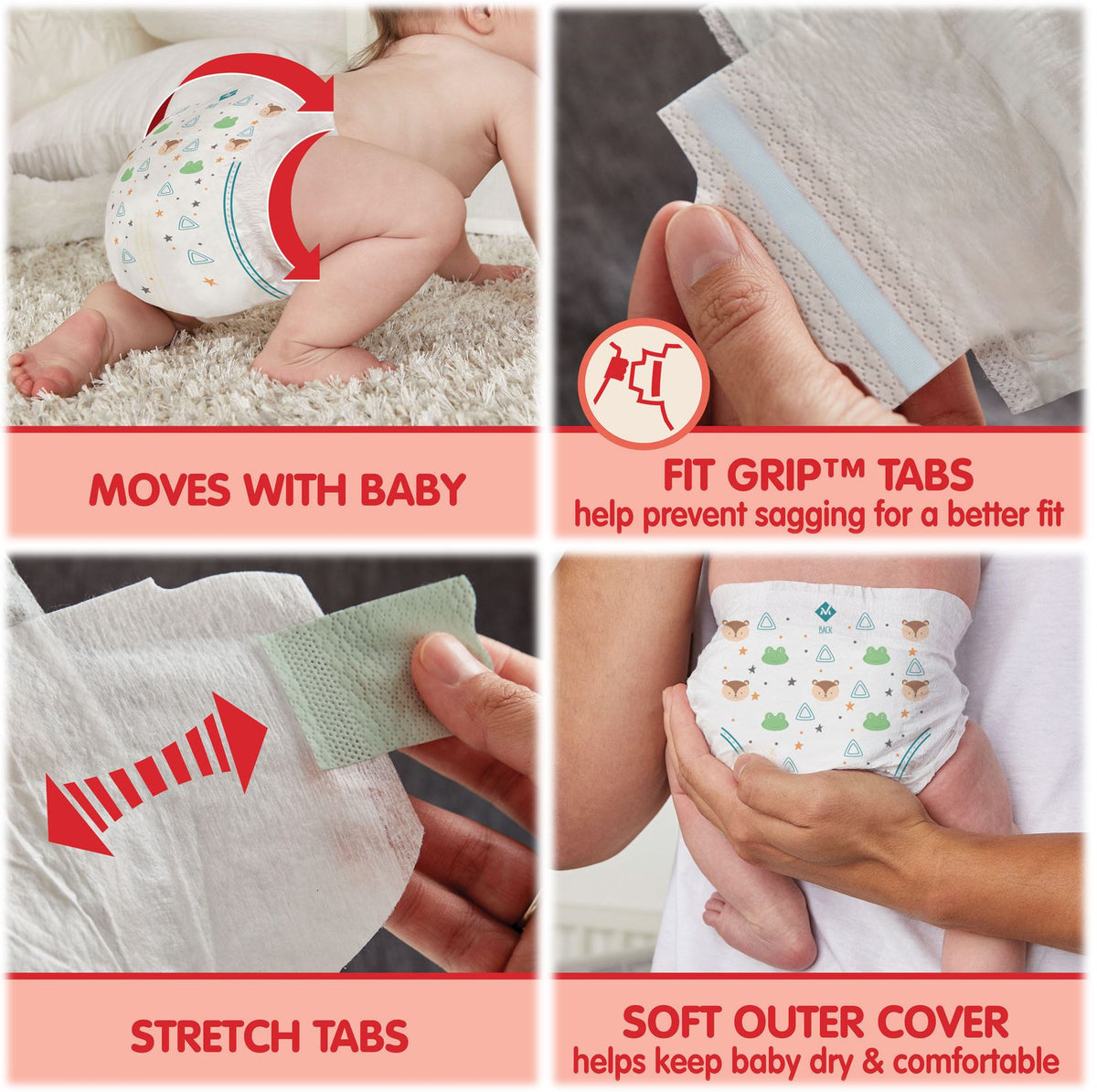 Member's Mark Premium Baby Diapers with HealthandOutdoors Moist Towelettes (Size 7 - 132 Count)