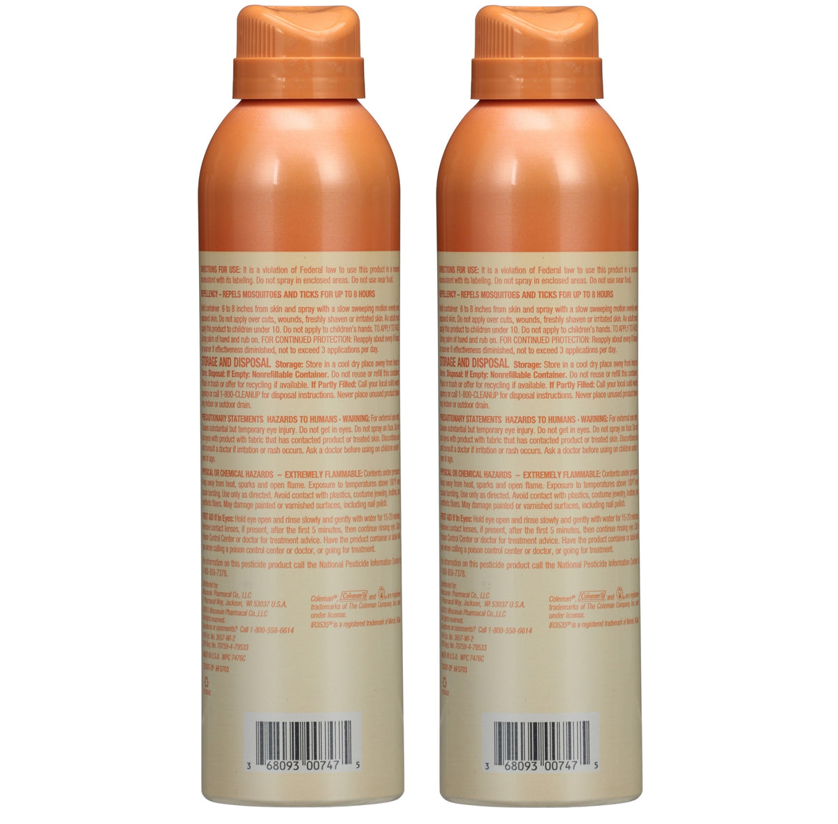 Coleman SkinSmart Insect Repellent 6oz W/ HAO Wipes (6 Cans)