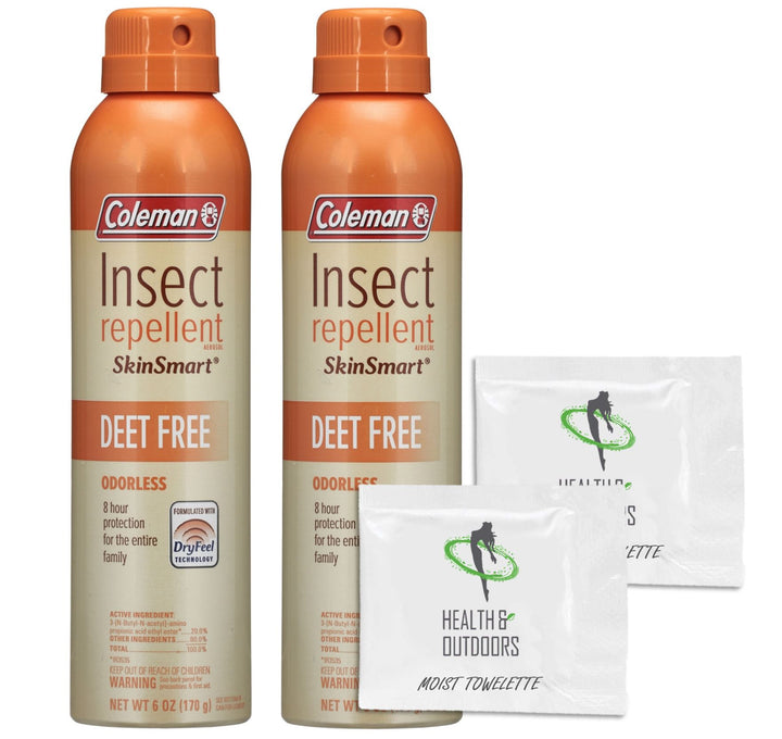 Coleman SkinSmart Insect Repellent 6oz W/ HAO Wipes (6 Cans)