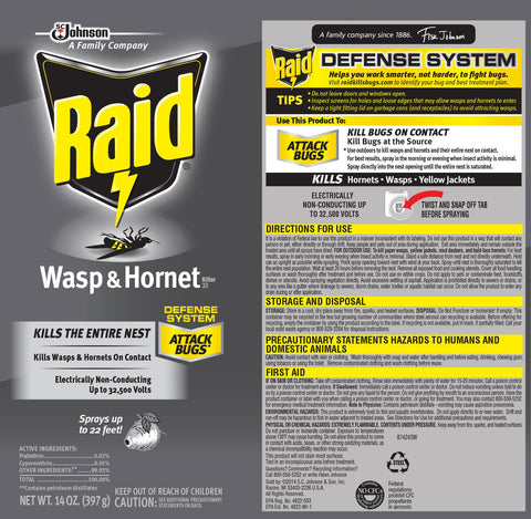 Raid Pesticide Label