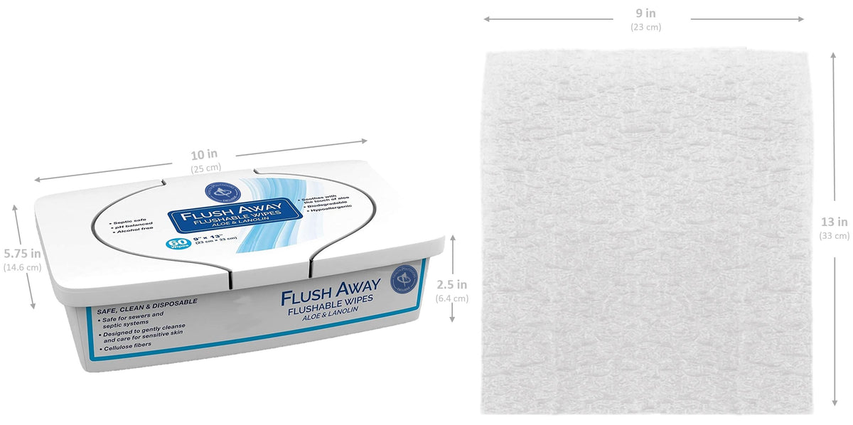 FlushAway Flushable Wipes 60 Count Tub