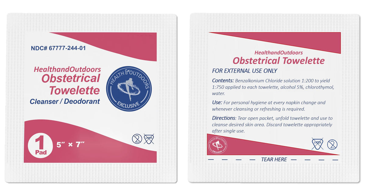 Obstetrical Towelettes 125 Count Individually Wrapped Wipes