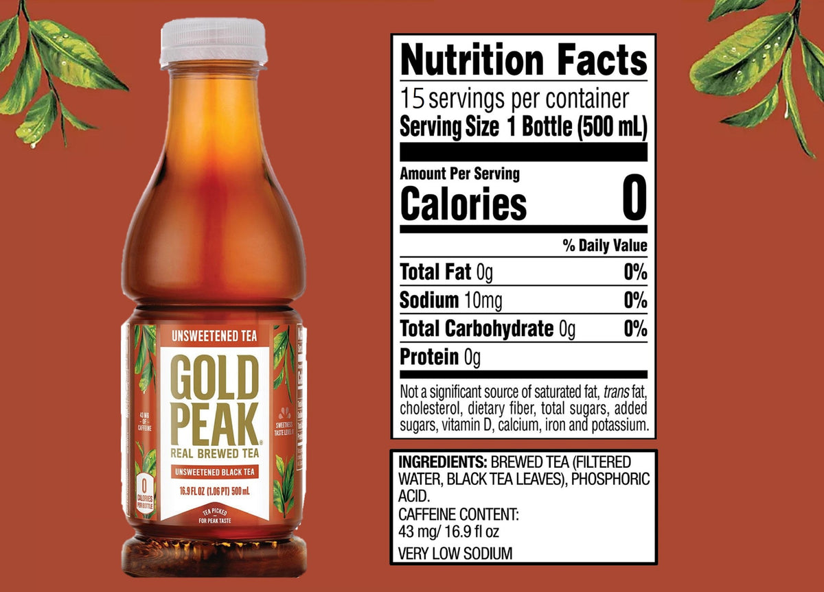 Gold Peak Unsweet 16.9 oz, 15 Pack