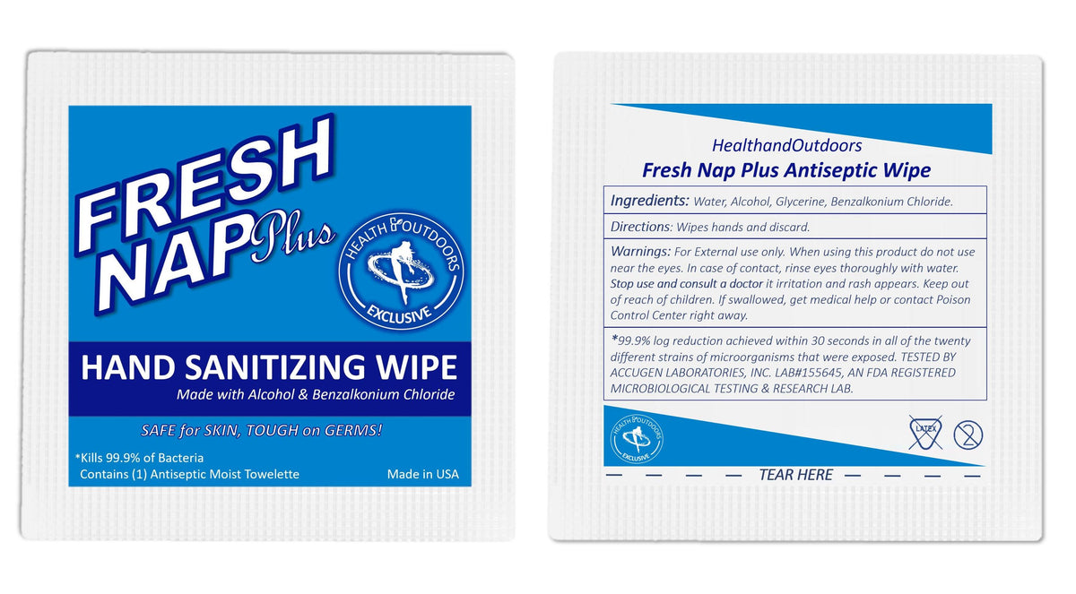 Fresh Nap BZK Antiseptic Wipes with Alcohol (125 Count)