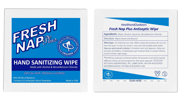 Fresh Nap BZK Antiseptic Wipes with Alcohol (125 Count) – healthandoutdoors